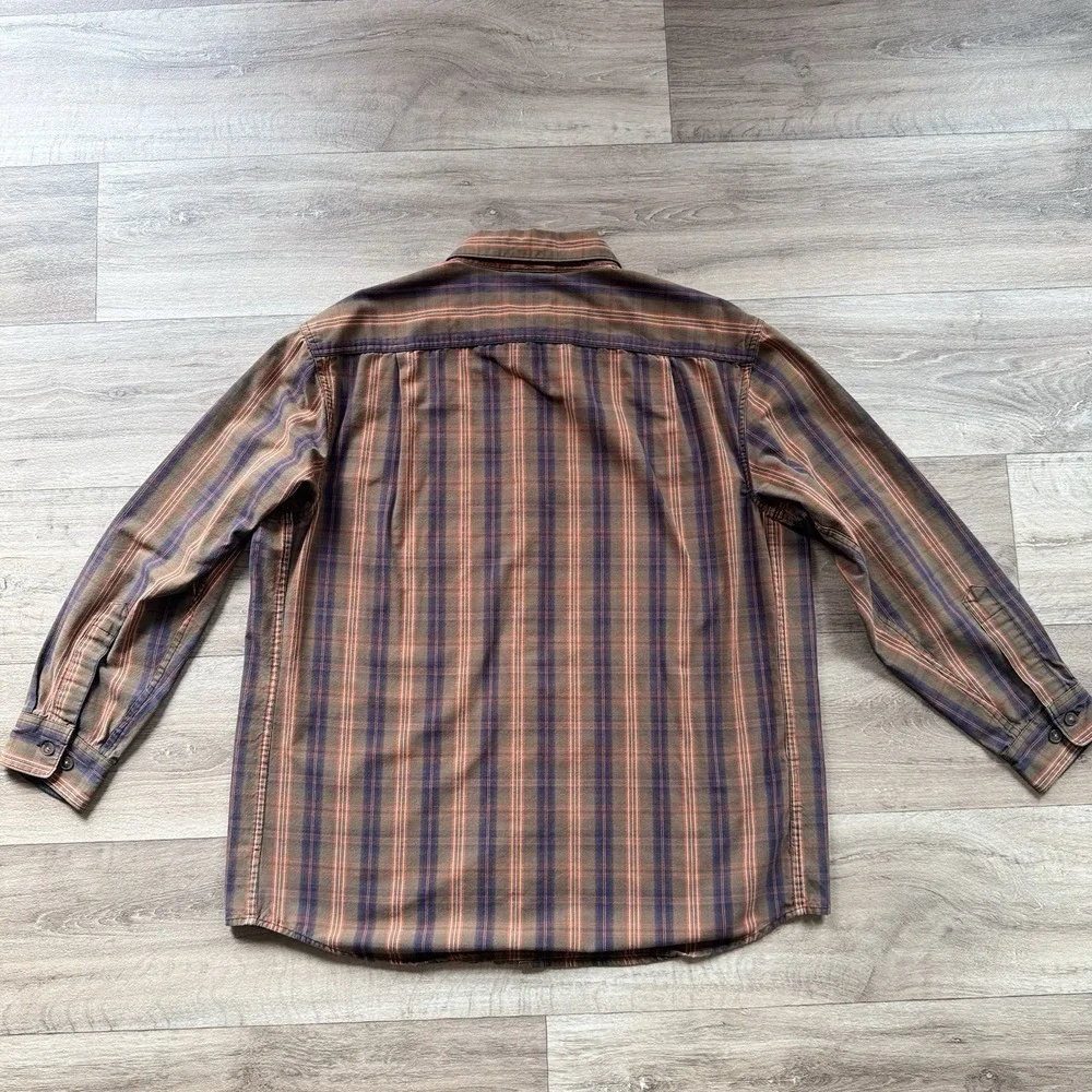 SCHMIDT‎ Workwear Shirt Mens XL Long Sleeve Brown Flannel Plaid Heavy
